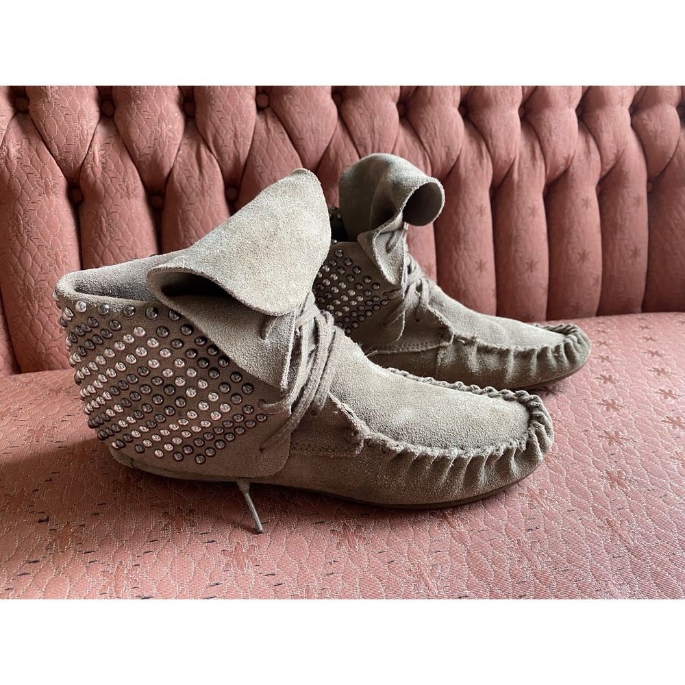 Steve Madden Studded Suede Moccasin Ankle Boots Y2K Renaissance 8-9